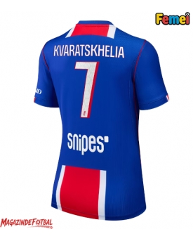 Paris Saint-Germain Khvicha Kvaratskhelia #7 Tricou Fotbal Replică 2026-27 Femei Acasa Paris Saint-Germain Khvicha Kvaratskhelia #7 Tricou Fotbal Replică 2026-27 Femei Acasa